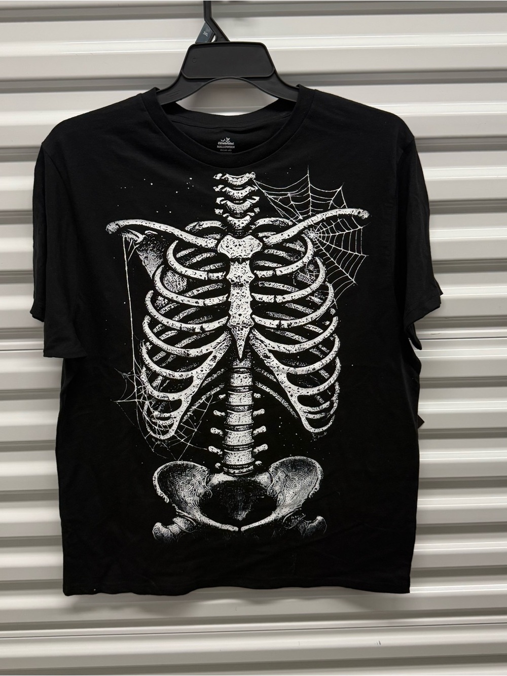 Mens Drippin Ribs Black Soot Skeleton Tee Short Sleeves Halloween Horror XL